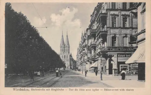 Wiesbaden Ringstraße mit Ringkirche ngl 193.512