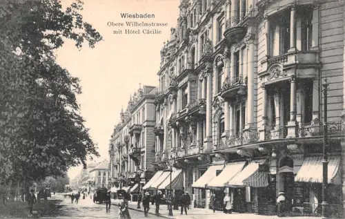 Wiesbaden Obere Wilhelmstraße mit Hotel Cäcilie ngl 193.529