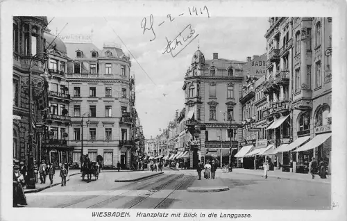 Wiesbaden Kranzplatz mit Blick in die Langgasse ngl 193.548