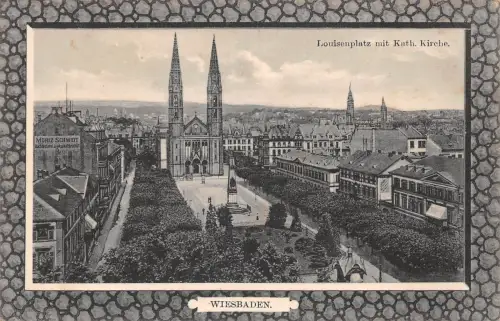 Wiesbaden Louisenplatz mit kath. Kirche ngl 193.545