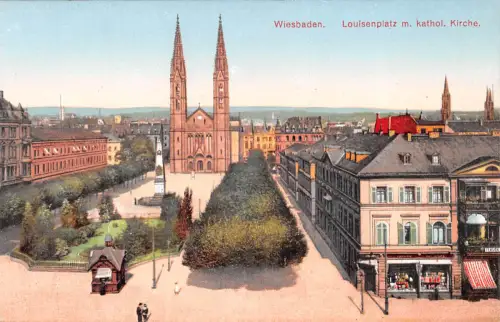 Wiesbaden Louisenplatz mit kath. Kirche ngl 193.544