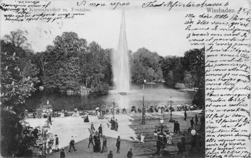 Wiesbaden Kursaalweiher mit Fontaine gl1904 193.638