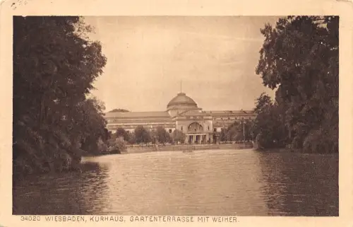 Wiesbaden Kurhaus Gartenterrasse mit Weiher gl 193.633