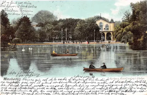 Wiesbaden Kurhaus Rückfront mit Weiher gl1903 193.639