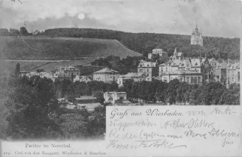 Wiesbaden Partie im Nerotal Mondscheinlitho gl1898 193.664
