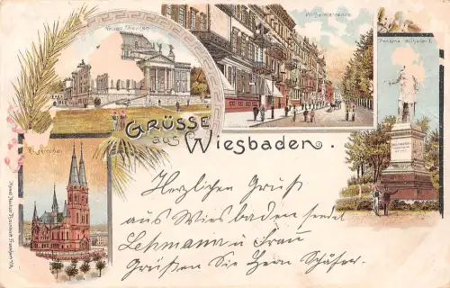 Wiesbaden Litho Mehrbildkarte gl1898 193.700