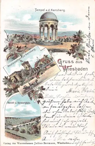 Wiesbaden Litho Mehrbildkarte gl1898 193.701