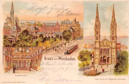 Wiesbaden Litho Mehrbildkarte gl1902 193.699