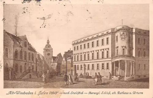 Wiesbaden Schloß, Rathaus i. Jahre 1840 gl1922 193.705