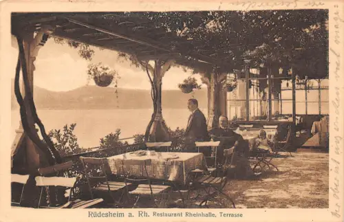 Rüdesheim a. Rhein Restaurant Rheinhalle Terrasse feldpgl1918 193.718