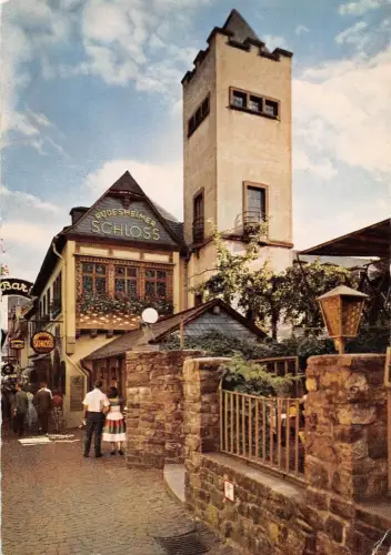 Rüdesheim a. Rhein Drosselgasse mit Schloß gl1960 193.727