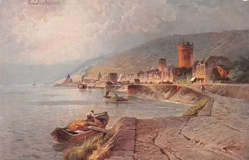 Rüdesheim a. Rhein Panorama Künstlerkarte ngl 193.767