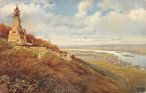 Rüdesheim a. Rhein Nationaldenkmal Künstlerkarte sign. gl 193.782