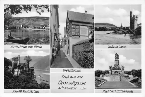 Rüdesheim a. Rhein Mehrbildkarte Bauernstube gl1952 193.815