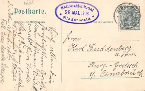 Rüdesheim a. Rhein Nationaldenkmal gl1908 193.856