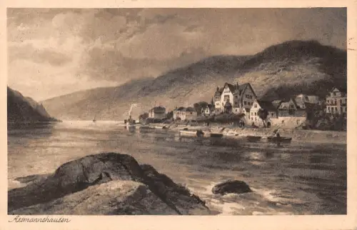 Assmannshausen a. Rhein Panorama Künstlerkarte gl1932 193.845