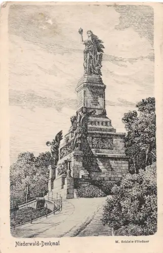 Rüdesheim a. Rhein Nationaldenkmal Künstlerkarte gl1921 193.854