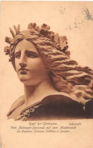 Rüdesheim a. Rhein Nationaldenkmal Kopf der Germania gl1916 193.906