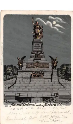 Rüdesheim a. Rhein Nationaldenkmal Mondscheinlitho gl1903 193.914