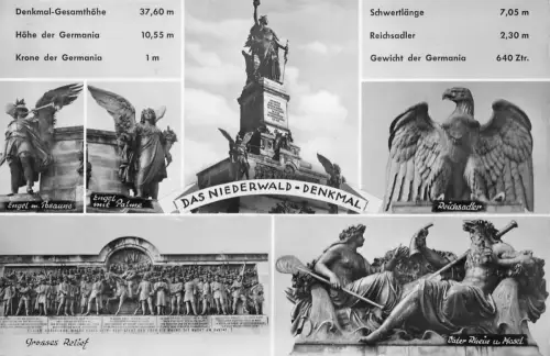 Rüdesheim a. Rhein Nationaldenkmal Mehrbildkarte ngl 193.916