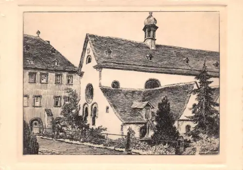 Erbach im Rheingau Klosterkirche und Abtsbau Künstlerkarte sign. ngl 193.971
