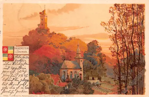 Falkenstein im Taunus Burg Künstlerkarte gl1902 194.110