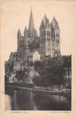 Limburg a.d. Lahn Dom von der Brücke feldpgl1918 194.160