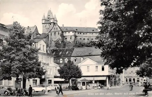 Diez an der Lahn Markt mit Schloß gl1963 194.205