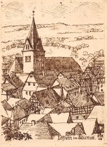 Idstein im Taunus Künstlerkarte sign. gl1950 194.226