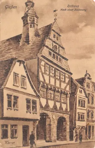 Gießen Rathaus nach einer Zeichnung feldpgl1918 194.265
