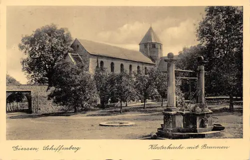 Gießen Schiffenberg Klosterkirche mit Brunnen gl1935 194.278
