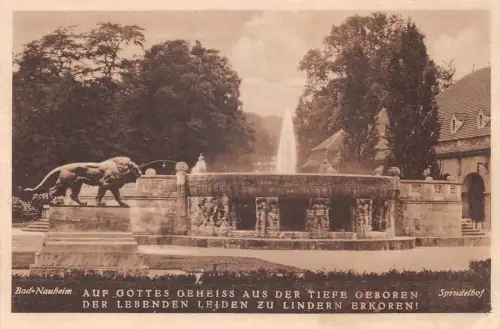 Bad Nauheim Sprudelhof mit Spruch gl1932 194.482