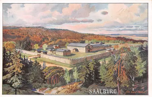 Homburg v.d.H. Kastell Saalburg Gesamtansicht Künstlerkarte ngl 194.585