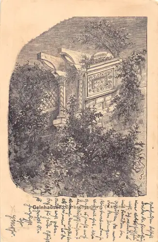 Bad Gelnhausen Barbarossa-Burg Kamin Künstlerkarte gl1920 194.883