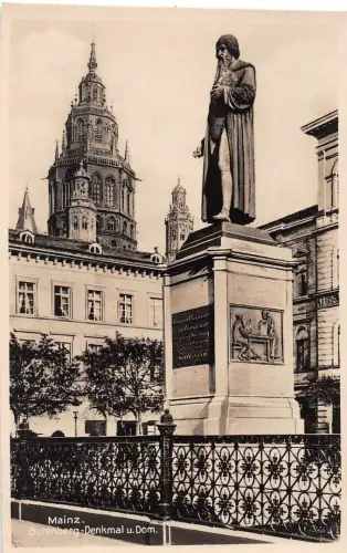 Mainz Gutenberg-Denkmal und Dom ngl 195.137