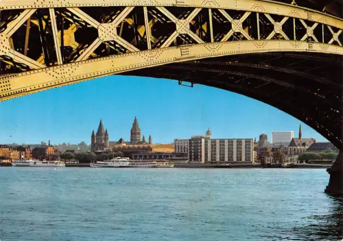 Mainz Rheinbrücke und Blick auf die Stadt gl 195.133