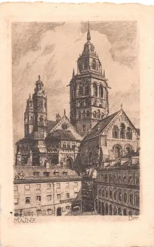 Mainz Dom Künstler-AK ngl 195.164