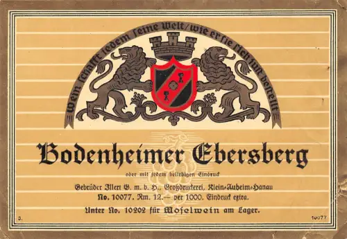 Bodenheim Weinetikett ngl 195.191