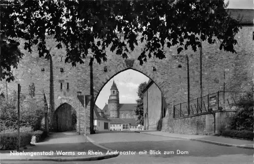 Worms a.Rh. Andreastor mit Blick zum Dom ngl 195.227