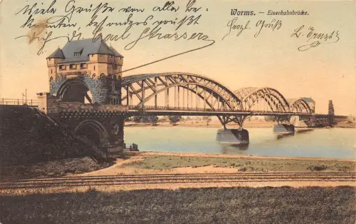 Worms a.Rh. Eisenbahnbrücke gl1908 195.255