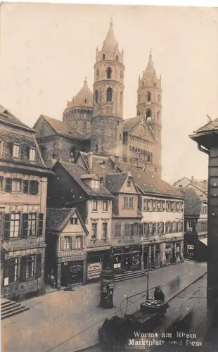 Worms a.Rh. Marktplatz mit Dom ngl 195.235