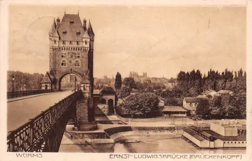 Worms a.Rh. Ernst-Ludwig-Brücke gl1914 195.251