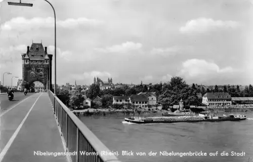 Worms a.Rh. Blick von der Nibelungenbrücke gl1961 195.252