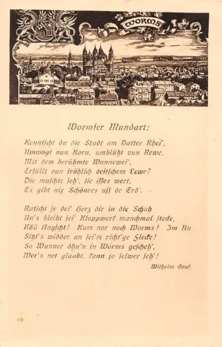 Worms a.Rh. Panorama mit Wormser Mundart ngl 195.260