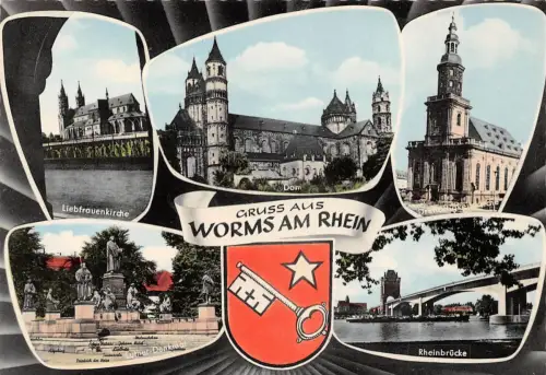 Worms a.Rh. Mehrbildkarte ngl 195.314
