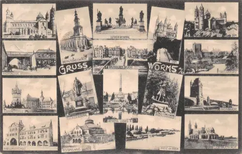Worms a.Rh. Mehrbildkarte gl1914 195.321