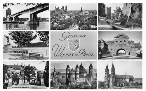 Worms a.Rh. Mehrbildkarte ngl 195.307