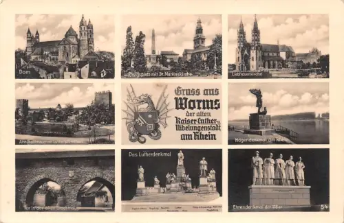 Worms a.Rh. Mehrbildkarte ngl 195.316