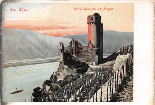Bingen am Rhein Ruine Ehrenfels mit rückseitigen Zudruck ngl 195.386
