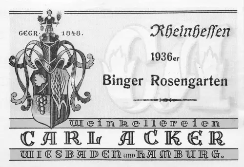 Bingen am Rhein Weinetikett ngl 195.388